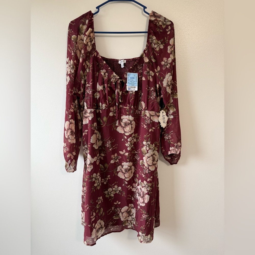 Floral Burgundy Dress